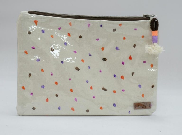 Beige x Multi Color Dotted Plastic Pochette EGP 250