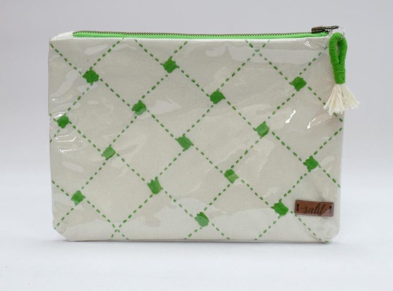 Sahico Beige x Green Plastic Clutch EGP 300