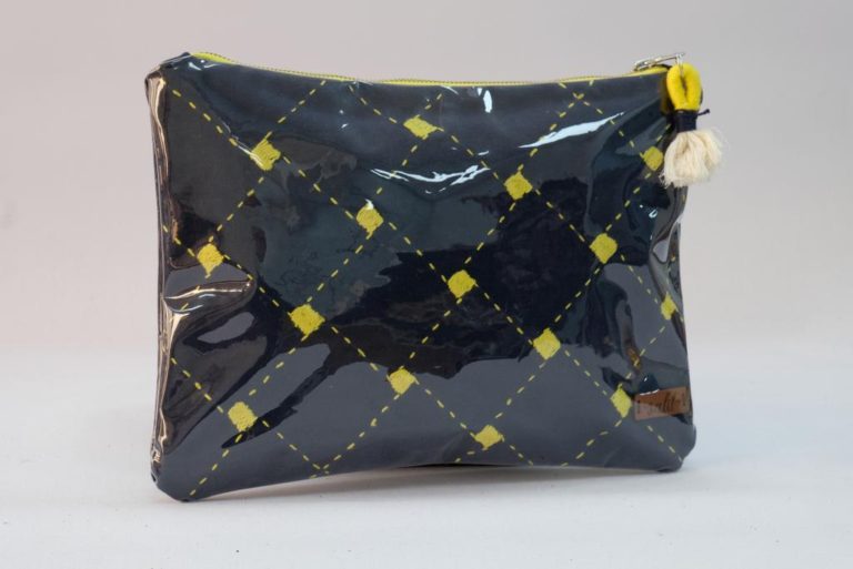Sahico Dark Blue x Yellow Plastic Clutch EGP 300
