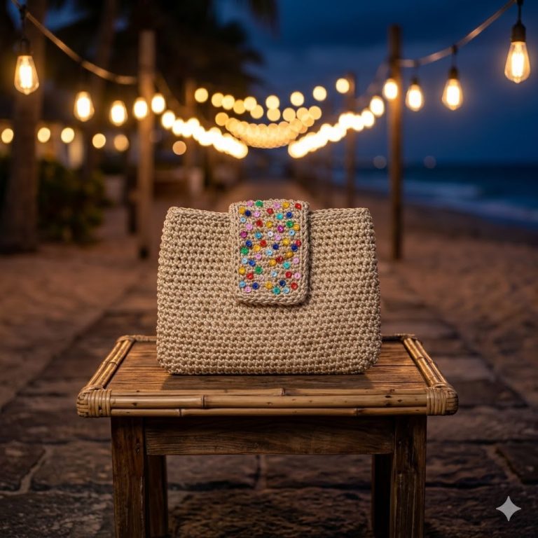 Beaded Crochet Clutch