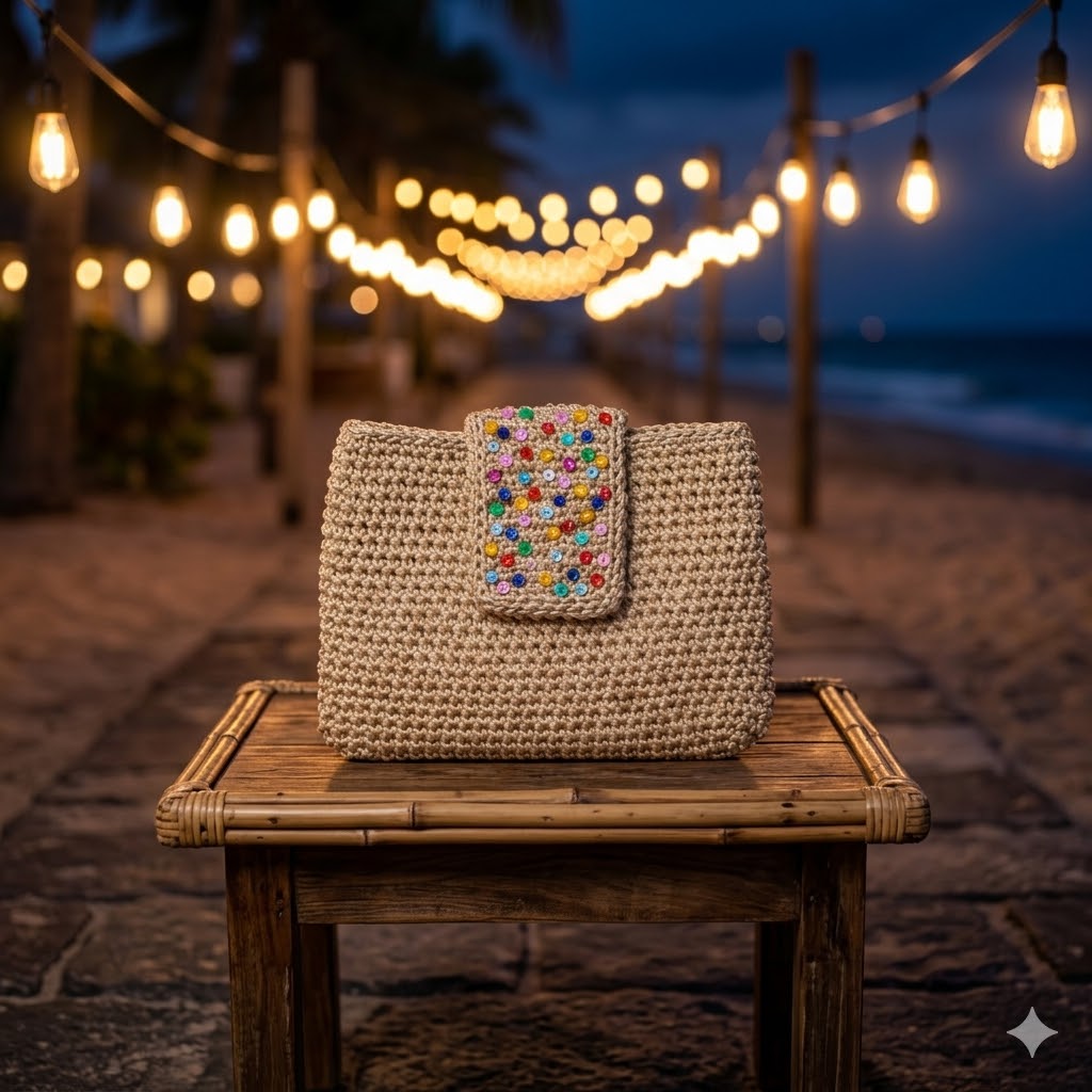 Beaded Crochet Clutch - Image 2