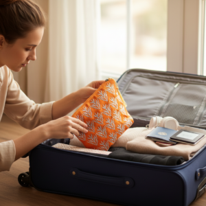 Orange x Gold Classical Make-up Bag