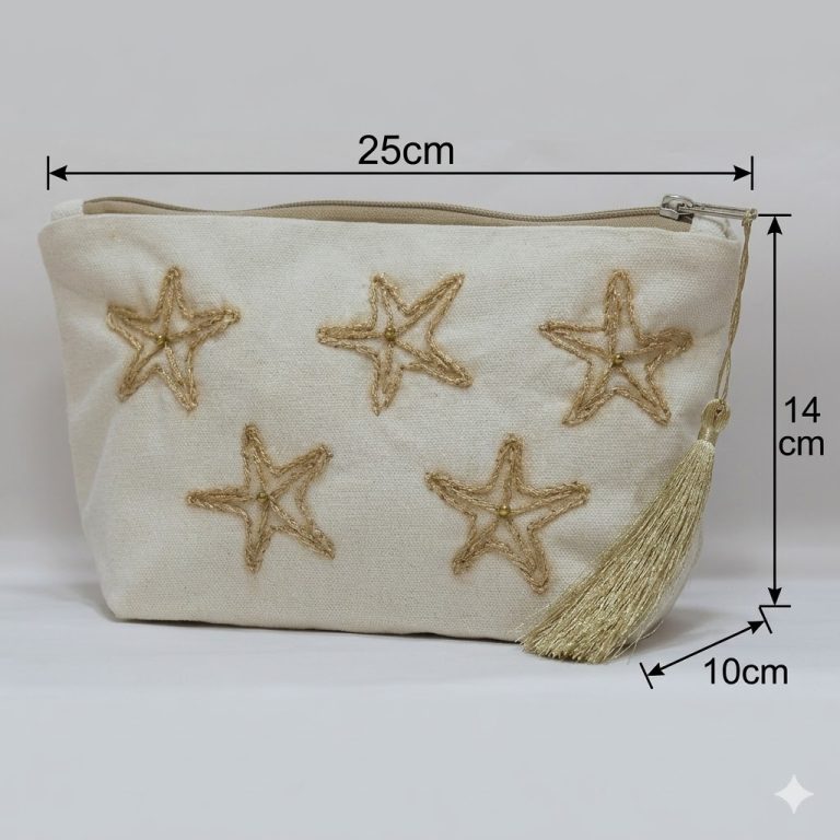 Makeup Bag Gold Stars