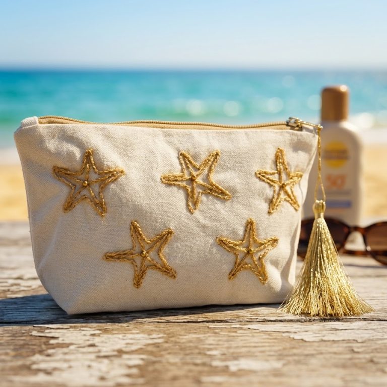 Makeup Bag Gold Stars