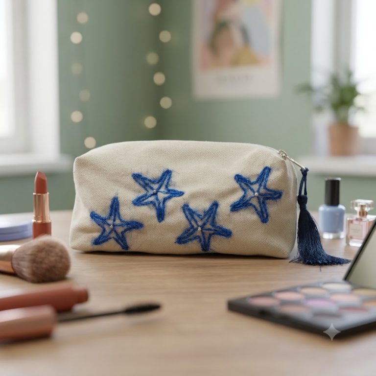 Makeup Bag Gold Stars