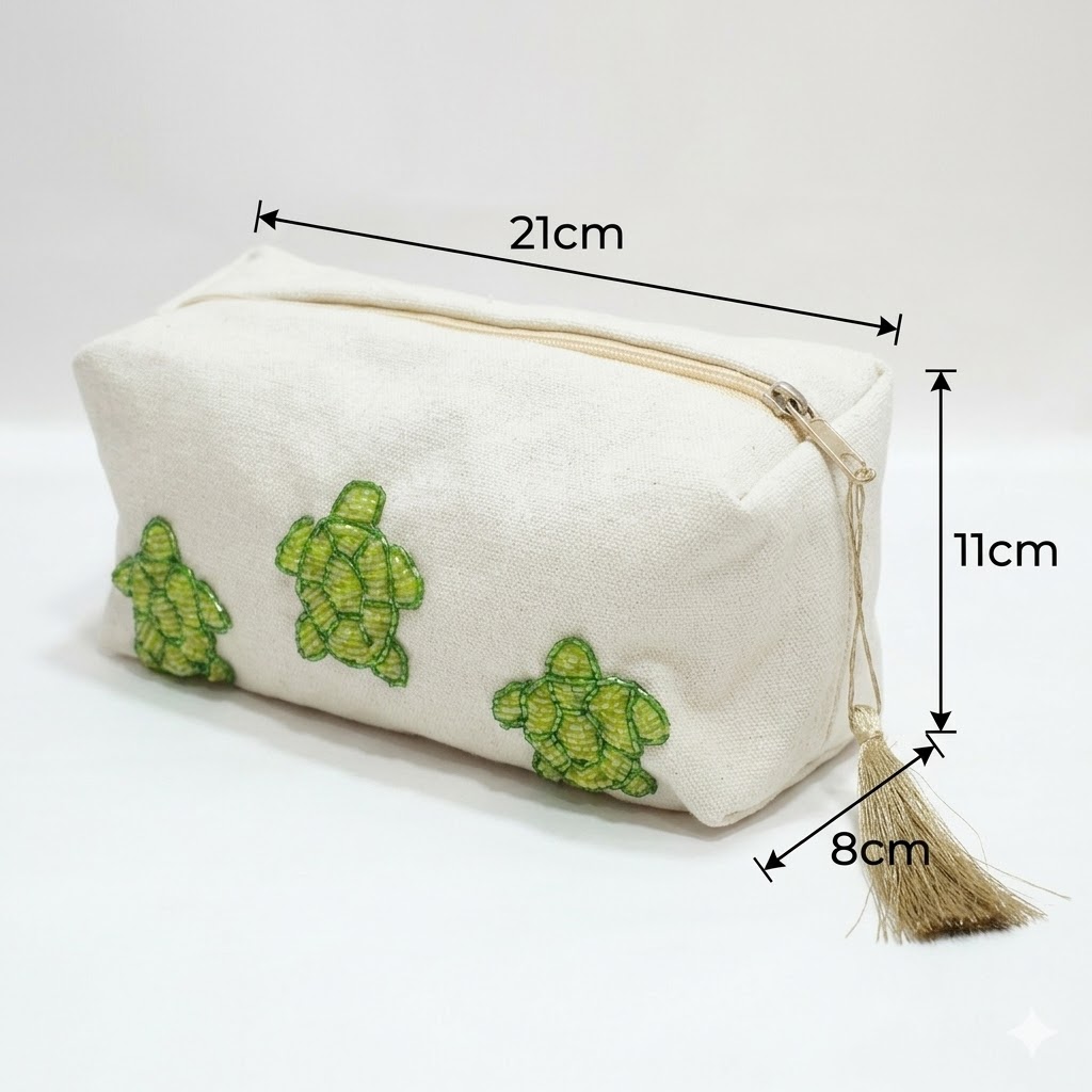 Beaded Turtle Makeup Bag - Image 3