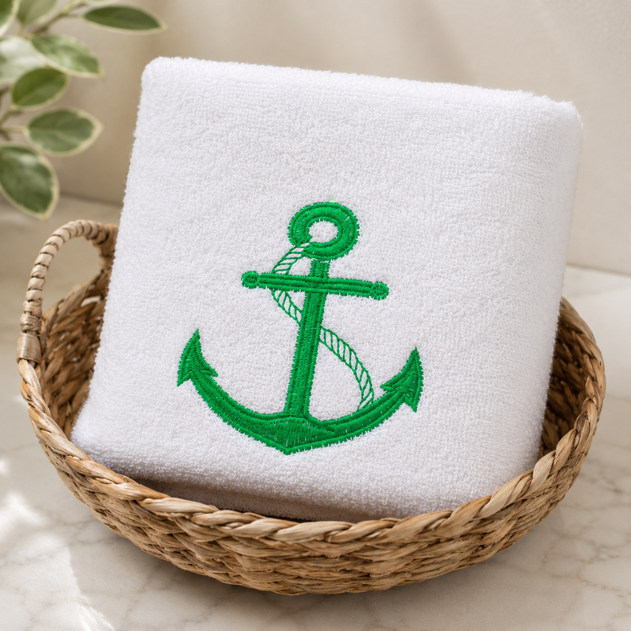 Anchor Embroidered Towel - Image 4
