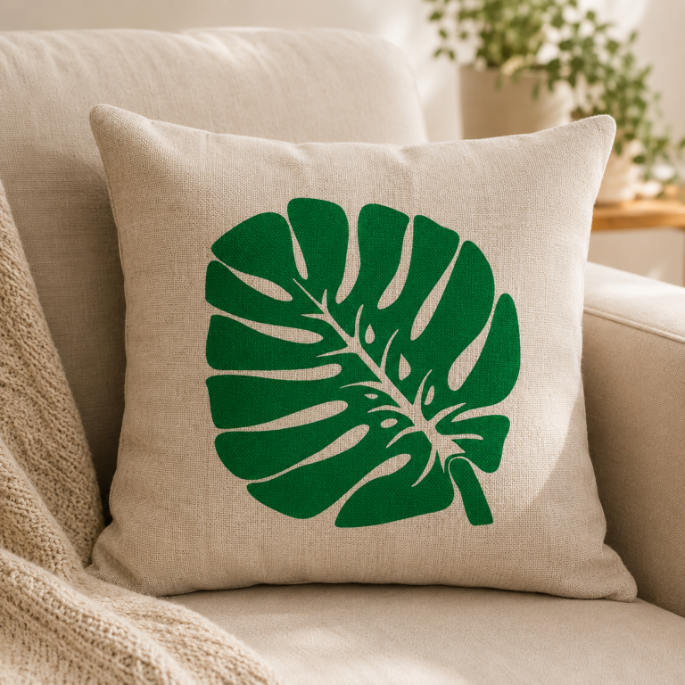 Black Leaf Cushion